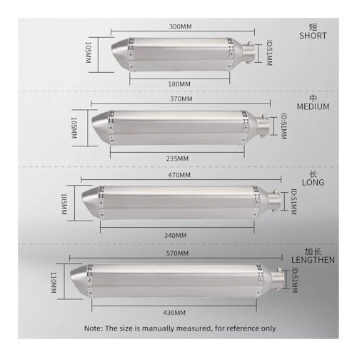 Silencieux moto tout-terrain 570mm pour remplacer le pot d'origine usé de votre moto - 5