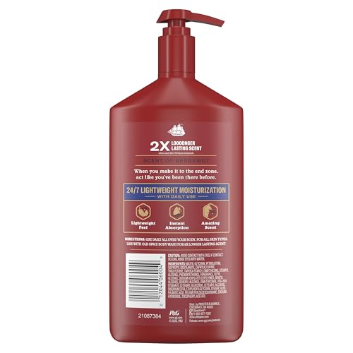 Image of Old Spice Hand, Face & Body Lotion for Men, 24 /7 Lightweight Moisturization with Amazing Scent, Instant Absorption, For All Skin Types, Captain with Bergamot Scent, 16 oz