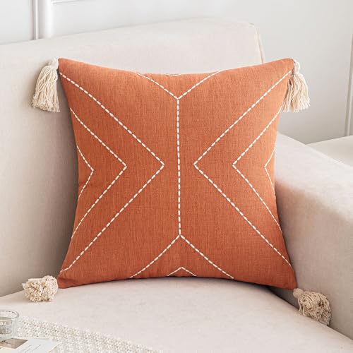 Taies d'oreiller colorées rouge brique pour illuminer votre chambre cocooning