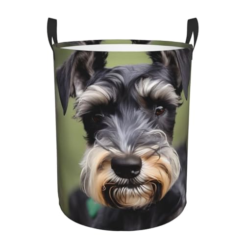 Panier à linge rond étanche avec imprimé schnauzer - 2