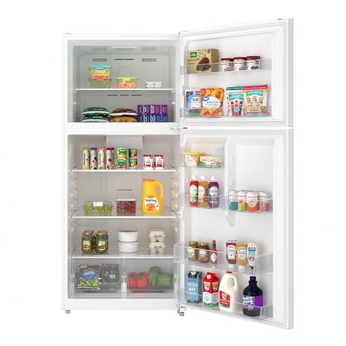 Image of KoolMore 30 Inch 20 Cu Ft Top Freezer Refrigerator, White, Freestanding Full Size Fridge Freezer for Home Kitchen or Garage