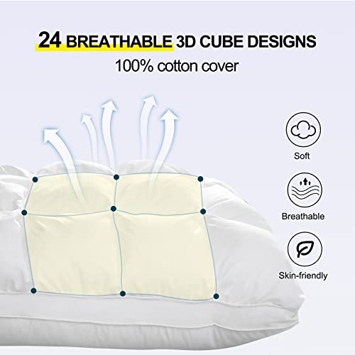 Your Moon Super Support Soft Down-Alternative Pillow Queen Size, Fluffy Soft Luxury Hotel Gel Sleeping Pillows, Bed Pillows For Side Stomach Back Sleepers, #TOP2