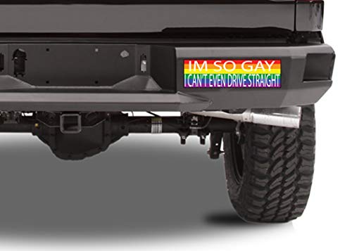 Rogue River Tactical Rainbow Lgbt Large Funny Bumper Sticker Auto Car Decal Truck Rv Boat Window I'm So Gay I Can't Even Drive Straight #TOP4