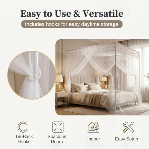 Image of HASTHIP Single Princess Style Mosquito Net Canopy for Bedroom