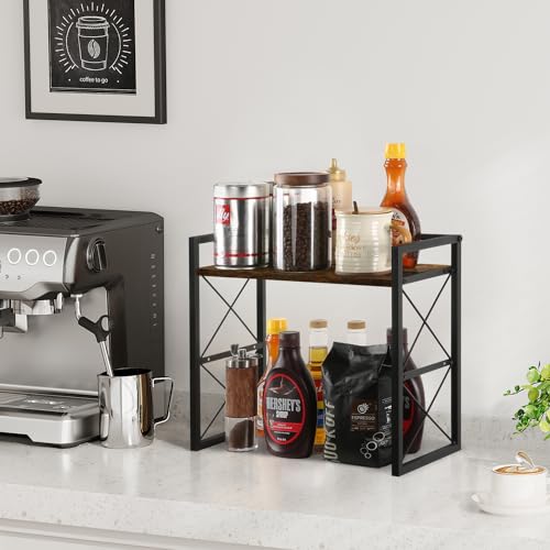 image for YINMIT Desktop Shelf Organizer, 2 Tier Office Shelves, Wood Desk Organ