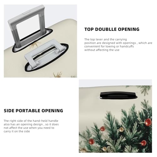 Watercolor Christmas Tree In A Basket Elastic Travel Luggage Covers Dustproof Scratch-Resistant Suitcase Protector Fit 22-24 Inch3