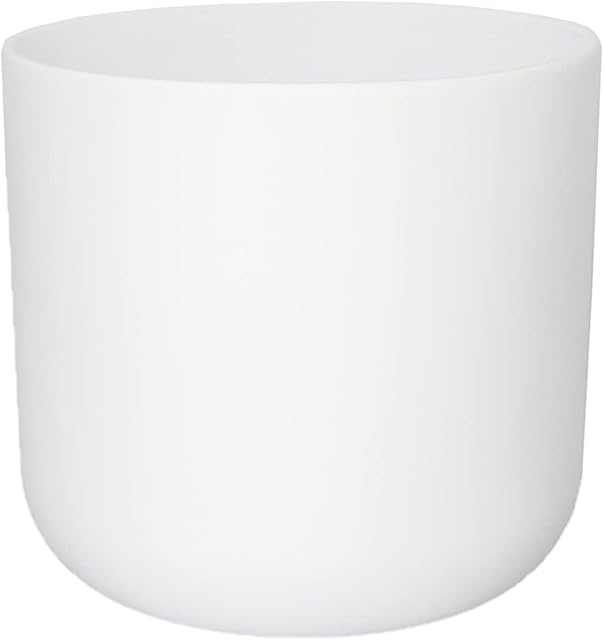 Ivyline Round White Lisbon Planter - Stylish, Waterproof & Durable - Contemporary Premium Glazed Decorative Indoor Ceramic Flower Pot - H26cm x D26cm