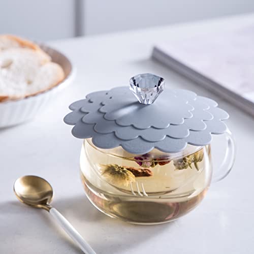 Set 6 Extra Large Silicone Cup Lid Camping Mug Lid - Tea Cup Lid Coffee Cup Lid Silicone Coffee Mug Covers Universal Cup Lids Silicone Outdoor Drink Cover Cup Dust Cover，Assorted 6 Different Colors - Thumbnail 7