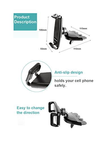 Hypersonic universale CD slot mobile Holder 360 °