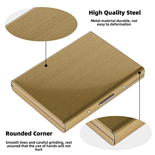 Alinbehbs Credit Card Holder Rfid Card Holder Metal Wallet Stainless Steel Credit Card Wallet Business Card Holder For Woman Men (Gold) #TOP3