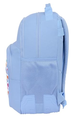 Sac à dos adaptable à chariot Safta Smiley en tissu recyclable bleu résistant