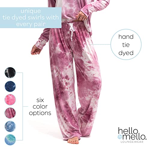 Hello Mello Dyes The Limit Lounge Pants Soft Pajama Tie Dye Bottoms Elastic Waistband Drawstring Tie2