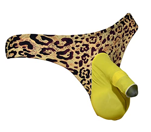 Men's Sexy Plus Size Ice Silk and Lace High Elastic Low Rise Panties Bikini Briefs Underwear with Sheath