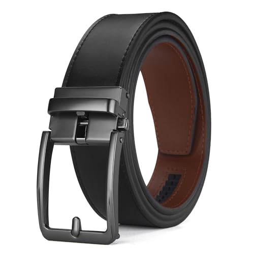 Click Belts For Men Leather,Quick Release mechanics Belt For jeans Casual & Work