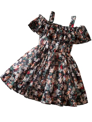 Image of Buy & Try by Dharmikaay Georgette Girl's Floral Printed Frock Dress for Girls Short Frock Baby Princess Western Dresses| Stylish Fancy Kids Clothing for Festival, Fashion