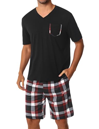 Pyjama homme pantalon manches courtes Uniexcosm : ensemble de nuit haut de gamme en pur coton