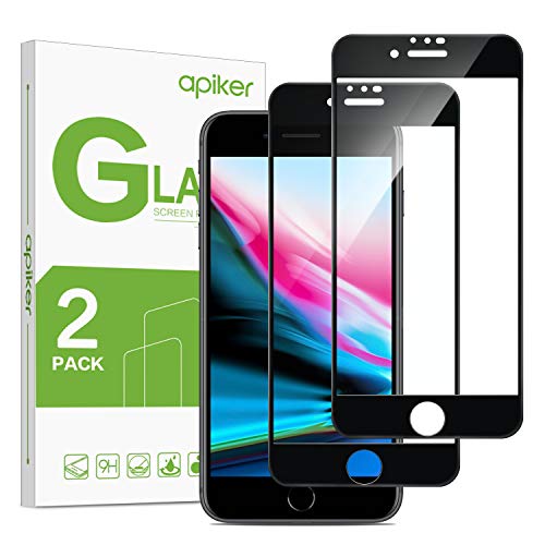 apiker[2 Pezzi Compatibile con iPhone 6/6s/7/8 Vetro Temperato,Pellicola Protettiva-Durezza 9H, Bordi Arrotondati 2.5D,Alta Trasparenza, Anti-Impronte Digitali/Graffi,Nessuna Bolla