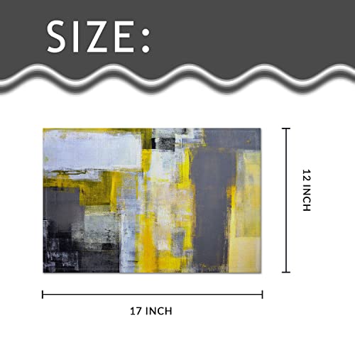 Dmipirls ZY3-6-CD17X124PCS-0504010 Cloth Placemat 18 X 12 Inches,100% Cotton Linen Set Of 4 Decorative Washable Place Mats Table Placemat For Dining,Kitchen & Camping,Yellow And Grey Abstract Art Artwork thumb #1