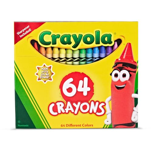 975 Supply 64 Crayons Per Box, Classic Colors, Built In Sharpener, For...