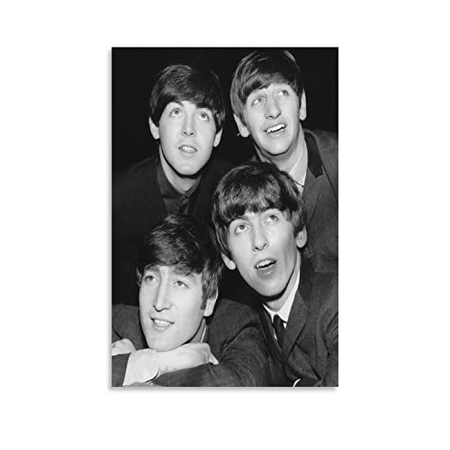 LORGL Poster décoratif sur toile The Beatles – Pour chambre à coucher – 40 x 60 cm - Les Beatles, Paul McCartney, John Lennon, RIngo Starr, George Harrison LORGL Poster décoratif sur toile The Beatles - Pour chambre à coucher - 40 x 60 cm