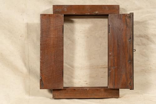 Biscottini Innentür Fenster L 44,5 x T 8,5 x H 60,5 cm - Holztür - Türen für Innen und Außen - Wohnkultur