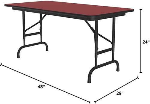 Miniatura 313 de Correll - Mesa plegable de altura ajustable y resistente, parte superior laminada de alta presión, fabricada en Estados Unidos, delantal de acero