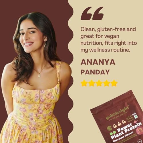 Image of GOBBLERIGHT Power Plant Based Protein Powder Chocolate 1kg | 25g Protein Per Serve | No Added Sugar | Isolate & Concentrate Pea Rice | 4.91g BCAA | No Bloat & Gut Friendly | Gluten Free & Vegan