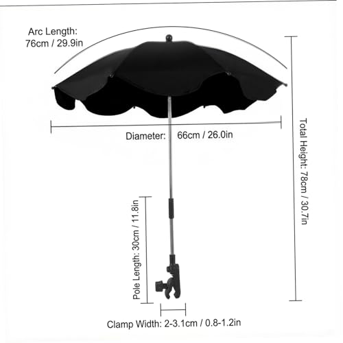 Paraguas con clip de rotación 360° para silla de camping con protección UPF 50+ 4