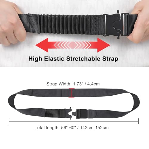 Vigorport Travel Belt for Luggage Over Handle - Elastic & Adjustable Add a Bag Luggage Strap for Carry On Bag - Airport Travel Accessories for Women & Men (56 inch, Black x 1 Pack) - Thumbnail 3