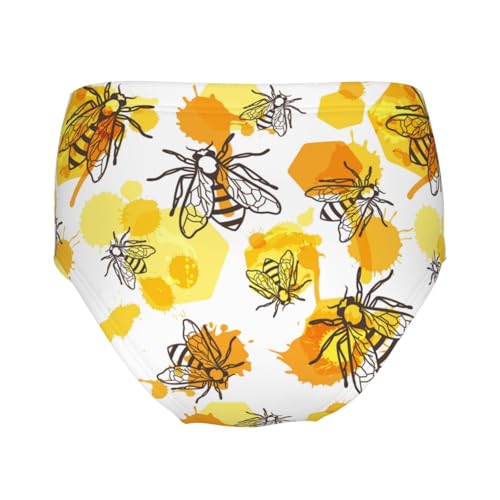 Watercolor Honey And Bee Girls' Underwear Soft Cotton Little Girls Panties Comfort Briefs2