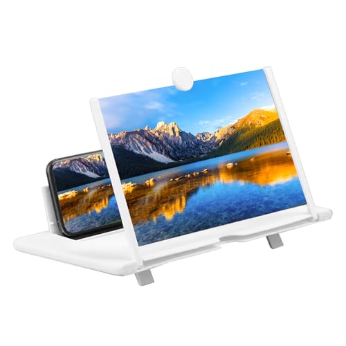 Lupa de pantalla para teléfono celular – Amplificador plegable para teléfono inteligente 3D HD, soporte para proyector de video portátil, pantalla de visualización de protección ocular | Soporte unive