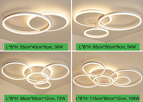 Lampe de plafond LED dimmable pour chambre lustre moderne dore 36W