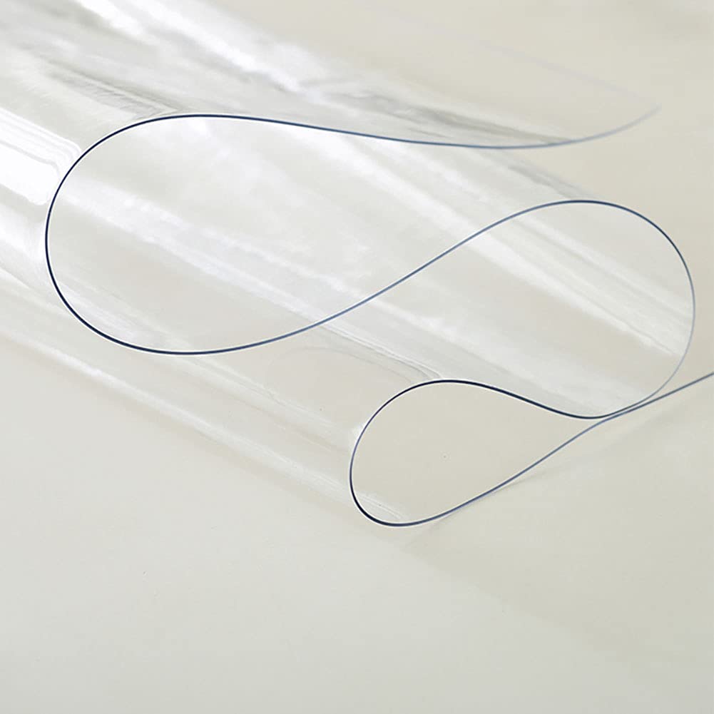 Nappe ronde en PVC étanche transparente en plastique souple pour table en verre - Protège-nappe pour buffet et fête de 0,5 mm d'épaisseur et 200 cm de diamètre