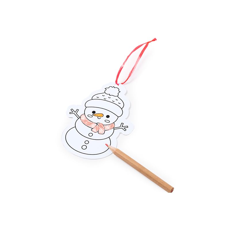 20er-Set bestehend aus 3 Holzstücken zum Ausmalen mit weihnachtlichen Motiven und 4 Farben, zum Aufhängen am Weihnachtsbaum.