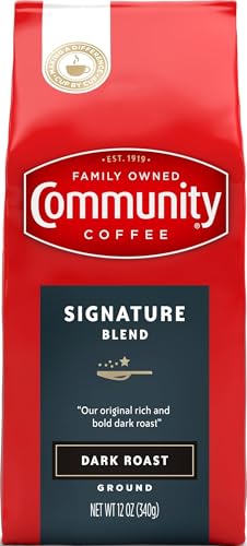 Image of Community Coffee Premium Ground Coffee, Signature Blend, Dark Roast, 12 Ounce (Pack of 1)