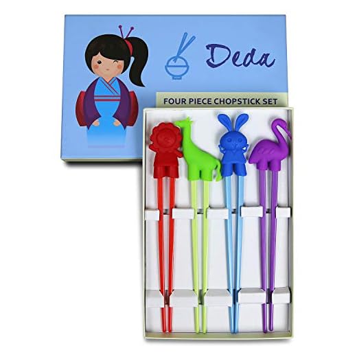 Kids Chopsticks - Training Chopsticks for Children, Easy to Use Chopsticks, Reusable Chopstick Set, Study Learning tableware, 4 piece chopstick set for kids, teens and adults (Animal)