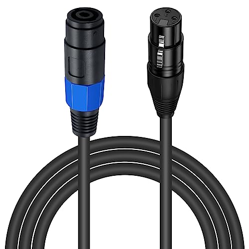 Poyiccot Speakon to XLR Cable 6ft, 3Pin XLR Female to Speakon Female Adapter Cable with Twist Lock for DJ PA Stage Microphone Mic 3 Pin Connection Wiring (Speakon Female to XLR Female)