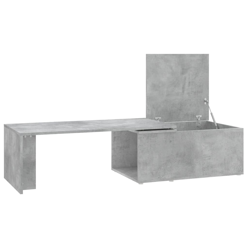 vidaXL Mesa de Centro Mesita Lateral Sofá para Teléfono Té Café Decoración Salón Oficina Sala Estante de Almacenamiento de Contrachapada Gris Hormigón