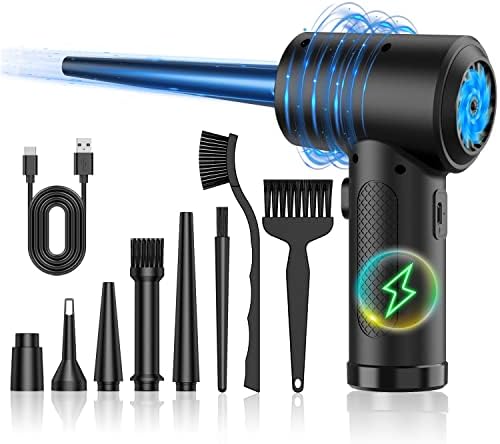 Compressed-Air-Duster-Keyboard-Cleaner Good Replace Compressed air can, 91000RPM Electric Air Dusters Compressed air Electric 7600mAh for Computer Keyboard Car Cleaning Kit