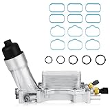 Fit for 926-959 Aluminum Engine Oil Cooler and Oil Filter Housing Adapter Assembly for Chrysler 300 2011-2018, for Avenger Charger, for Jeep Cherokee, for Wrangler, for Ram Promaster 3.6L V6