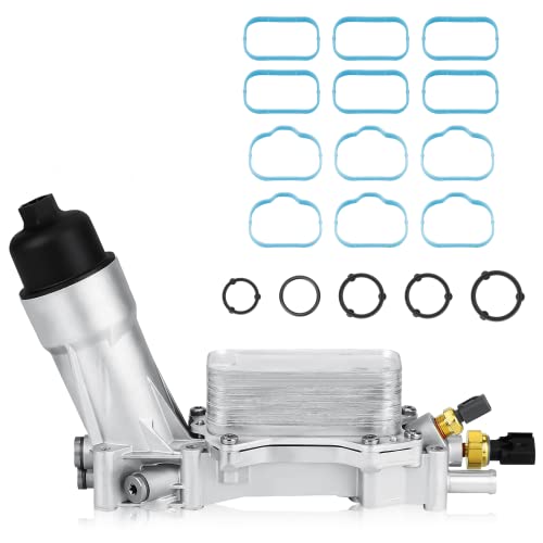 Fit for 926-959 Aluminum Engine Oil Cooler and Oil Filter Housing Adapter Assembly for Chrysler 300 2011-2018, for Avenger Charger, for Jeep Cherokee, for Wrangler, for Ram Promaster 3.6L V6