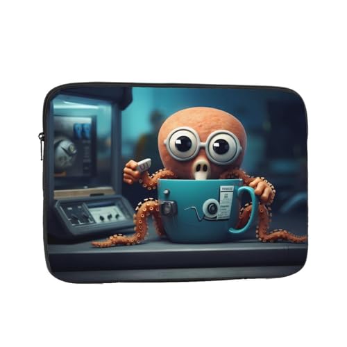 Octopus Coffee Cup Laptop Sleeve Case 15 Inch Suitable For Notebook Computer Tablet Traveling Carrying Simple Case