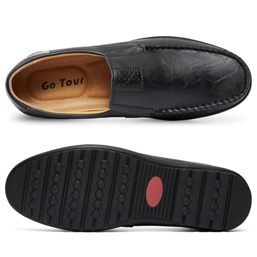 Image of Go Tour Men's Casual Leather Fashion Slip-on Loafers Shoes