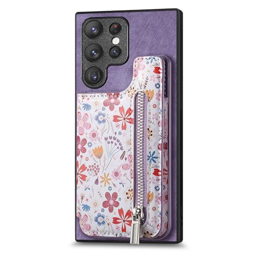 Housse Samsung S26 Ultra violette motif floral idéale pour vos sorties chic