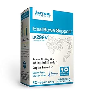 Jarrow Formulas Ideal Bowel Support – 10 Billion Organisms Per Serving – 30 Veggie Caps – Bowel Support – Reduces Bloating , Gas & Intestinal Discomfort – Up to 30 Servings
