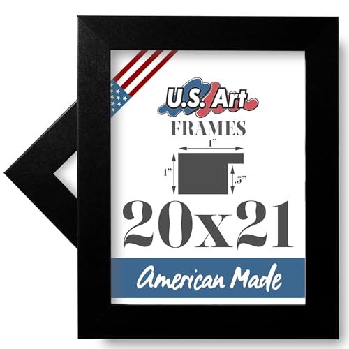 US Art 20x21 Modern Black 1 Inch Flat Picture Frame,