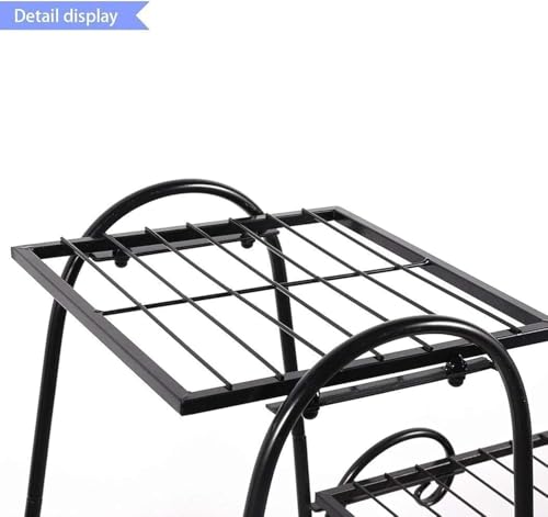 Image of Metal Plant Stand for Patio, Flower Pot Holder Shelf for Multiple Plants, 6-Tier Plant Stands for Indoor and Outdoor Use (Black)