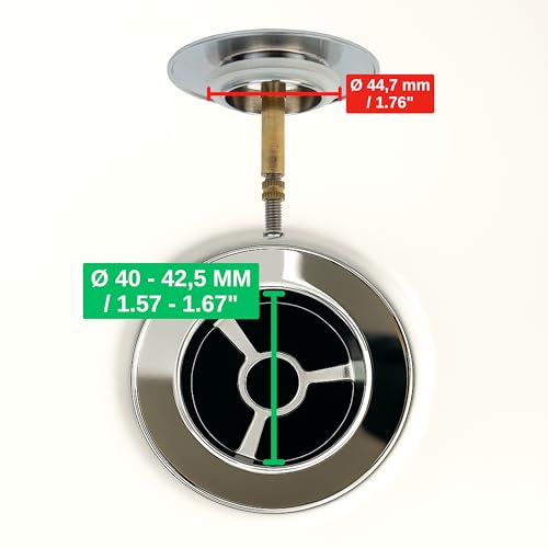 Ersatz Dichtung für Badewannenstöpsel, 3 Stück, aus Silikon, in Transparent, Dichtungsring mit Doppeldichtung, Größe außen Ø 44,7 mm, innen Ø 33,8 mm, Ventilkegel Dichtring Badewanne, Stöpseldichtung