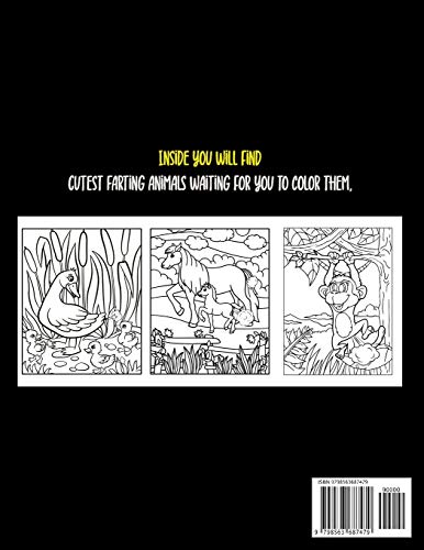 Cute And Stinky Farting Animals Coloring Book: Stress Relief Hilarious Coloring Book for Animal Love