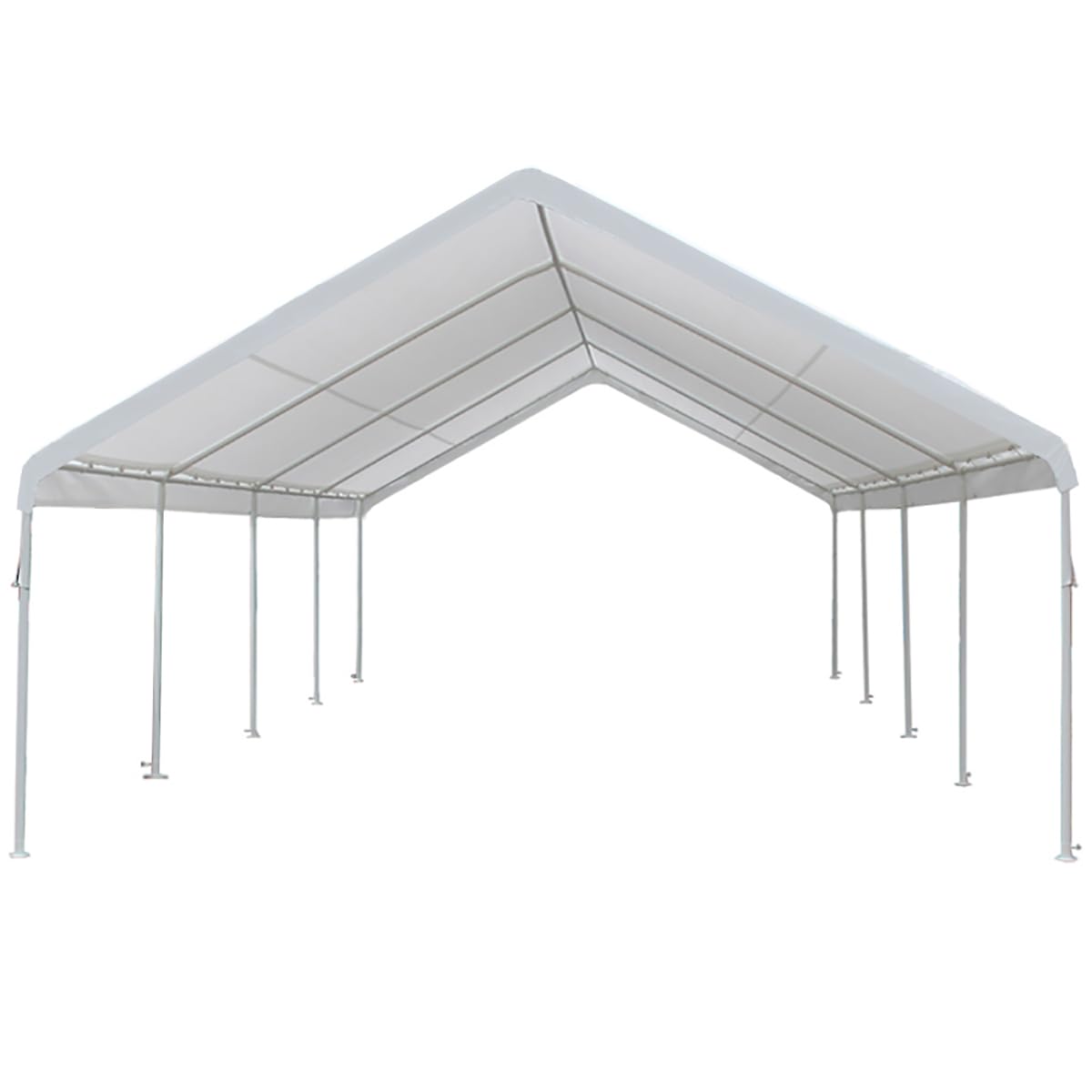King Canopy Hercules 18-Feet by 27-Feet, 2-Inch Steel Frame, 10-Leg, Carport, White. (SIMILAR TO STOCK PHOTO, FRAME ONLY)